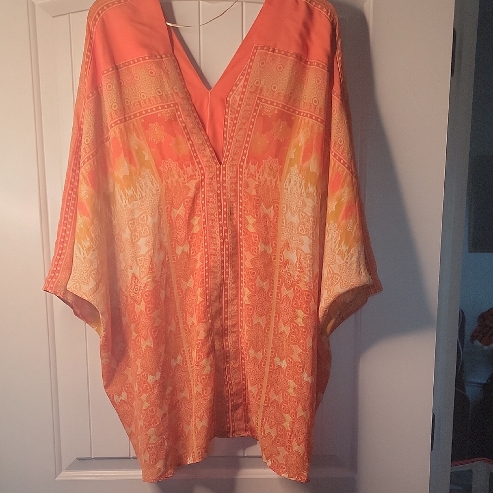 Rose & Olive Orange and Yellow Tunic Top